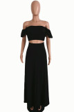 Black Milk Silk Fashion Sexy adult Ma'am Solid Two Piece Suits A-line skirt Sleeveless Two Pieces