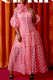 Pink Casual Print Polka Dot Patchwork Ribbon Collar Shirt Dress Dresses