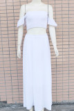 White Milk Silk Fashion Sexy adult Ma'am Solid Two Piece Suits A-line skirt Sleeveless Two Pieces