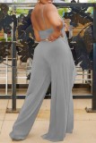 Pink Sexy Casual Solid Backless Asymmetrical Spaghetti Strap Sleeveless Two Pieces