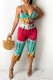 Red Sexy Casual Print Hollowed Out Backless Spaghetti Strap Regular Jumpsuits