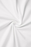 White Sexy Solid Patchwork Backless Strapless Irregular Dress Dresses