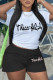 Black Casual Print Patchwork O Neck Short Sleeve Two Pieces
