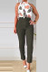 Coffee Casual Print Patchwork O Neck Sleeveless Two Pieces