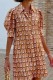 Yellow Casual Print Patchwork Turndown Collar Shirt Dress Dresses
