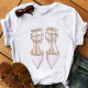Light Pink Casual Print Basic O Neck T-Shirts