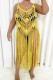 Yellow Sexy Solid Tassel Hollowed Out Swimwears Cover Up