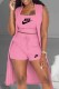 Pink Casual Print Letter U Neck Sleeveless Three Pieces