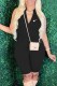 Black Sexy Print Zipper Zipper Collar Rompers