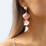 Red Casual Solid Patchwork Earrings