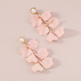 Pink Casual Solid Patchwork Earrings