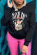 Black Street Daily Print Patchwork O Neck Tops