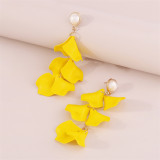 Yellow Casual Solid Patchwork Earrings