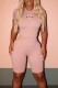 Pink Casual Sportswear Solid Letter O Neck Short Sleeve Two Pieces