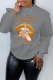 Grey Street Daily Lips Printed Patchwork O Neck Tops