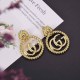 Gold Vintage Geometric Patchwork Letter Earrings
