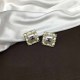 White Vintage Letter Patchwork Earrings