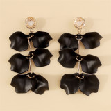 Black Casual Solid Patchwork Earrings