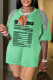 Green Casual Print Tassel Patchwork V Neck T-Shirts