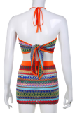 Colour Street Striped Patchwork Halter Two Pieces