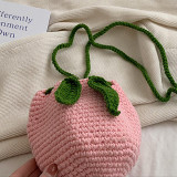 Pink Casual Daily Patchwork Solid Draw String Weave Bags