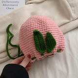 Pink Casual Daily Patchwork Solid Draw String Weave Bags