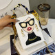 White Casual Print Patchwork Chains Bags