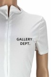Red Street Print Letter Zipper Collar Rompers