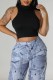 Black Casual Solid Basic Half A Turtleneck Tops