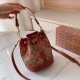 Light Brown Street Geometric Patchwork Draw String Bags