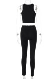 Brownness Sexy Solid Hollowed Out Patchwork O Neck Sleeveless Two Pieces