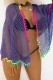 Purple Sexy Patchwork Hollowed Out See-through Swimwears Cover Up