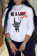 White Street Daily Print Skull Patchwork Letter O Neck Tops