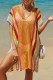 Orange Sexy Patchwork Hollowed Out See-through Contrast Swimwears Cover Up