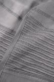 Black Street Solid Patchwork Fold High Waist Denim Shorts