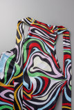 Black Sexy Print Patchwork Backless Halter Tops