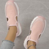 Black Casual Hollowed Out Patchwork Contrast Round Comfortable Out Door Shoes