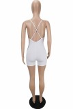 Pink Street Print Letter V Neck Rompers