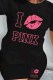Black Casual Street Print Letter O Neck Plus Size Two Pieces