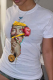 White Street Daily Print Patchwork O Neck T-Shirts