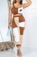 Brown Casual Print Patchwork U Neck Sleeveless Two Pieces