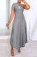 Grey Casual Print Letter One Shoulder Irregular Dress Dresses
