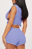 Pink Casual Solid Frenulum O Neck Sleeveless Two Pieces