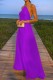 Purple Sexy Casual Solid Backless Halter Long Dress Dresses