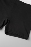 Pink Casual Sportswear Patchwork Contrast O Neck Short Sleeve Two Pieces