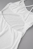 Pink Sexy Casual Solid Backless Spaghetti Strap Long Dress Dresses