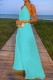 Sky Blue Sexy Casual Solid Backless Halter Long Dress Dresses