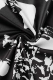 Black Sexy Print Backless Halter Sleeveless Dress Dresses