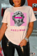 White Street Daily Print Patchwork O Neck T-Shirts