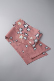 Pink Elegant Print Patchwork Flounce Half A Turtleneck A Line Dresses
